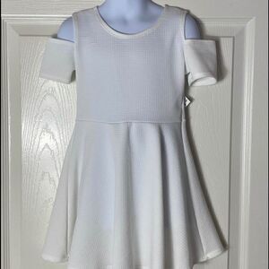 PINC GIRLS Cold Shoulder Cut-Out White DRESS